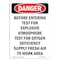 Signmission OSHA Danger, Before Entering Test For Explosive, 10in X 7in Aluminum, 7" W, 10" L, Portrait OS-DS-A-710-V-2395 - alternate 1